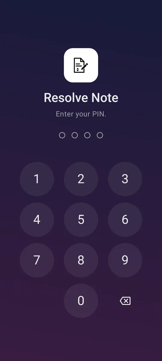 The PIN lock screen